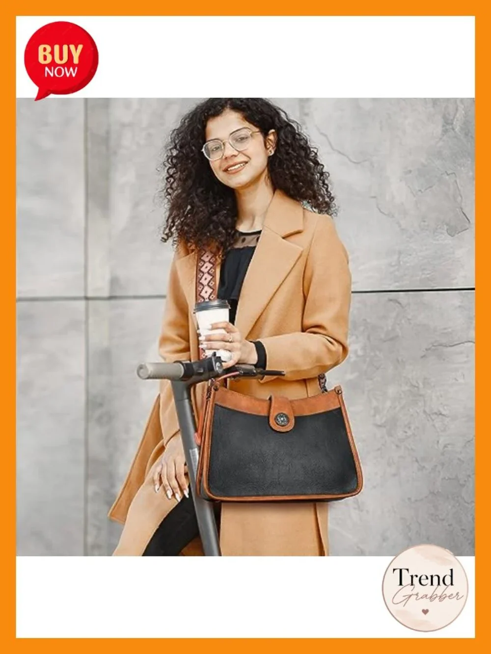 Vegan Leather Hobo Crossbody Bag with 2 Straps Trendy Handbag